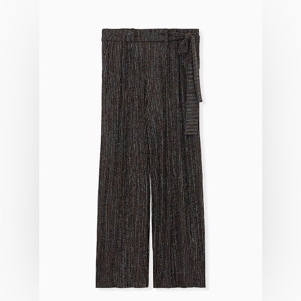 TORRID BLACK LUREX SELF-TIE WIDE LEG PANT NWT SZ 2XL